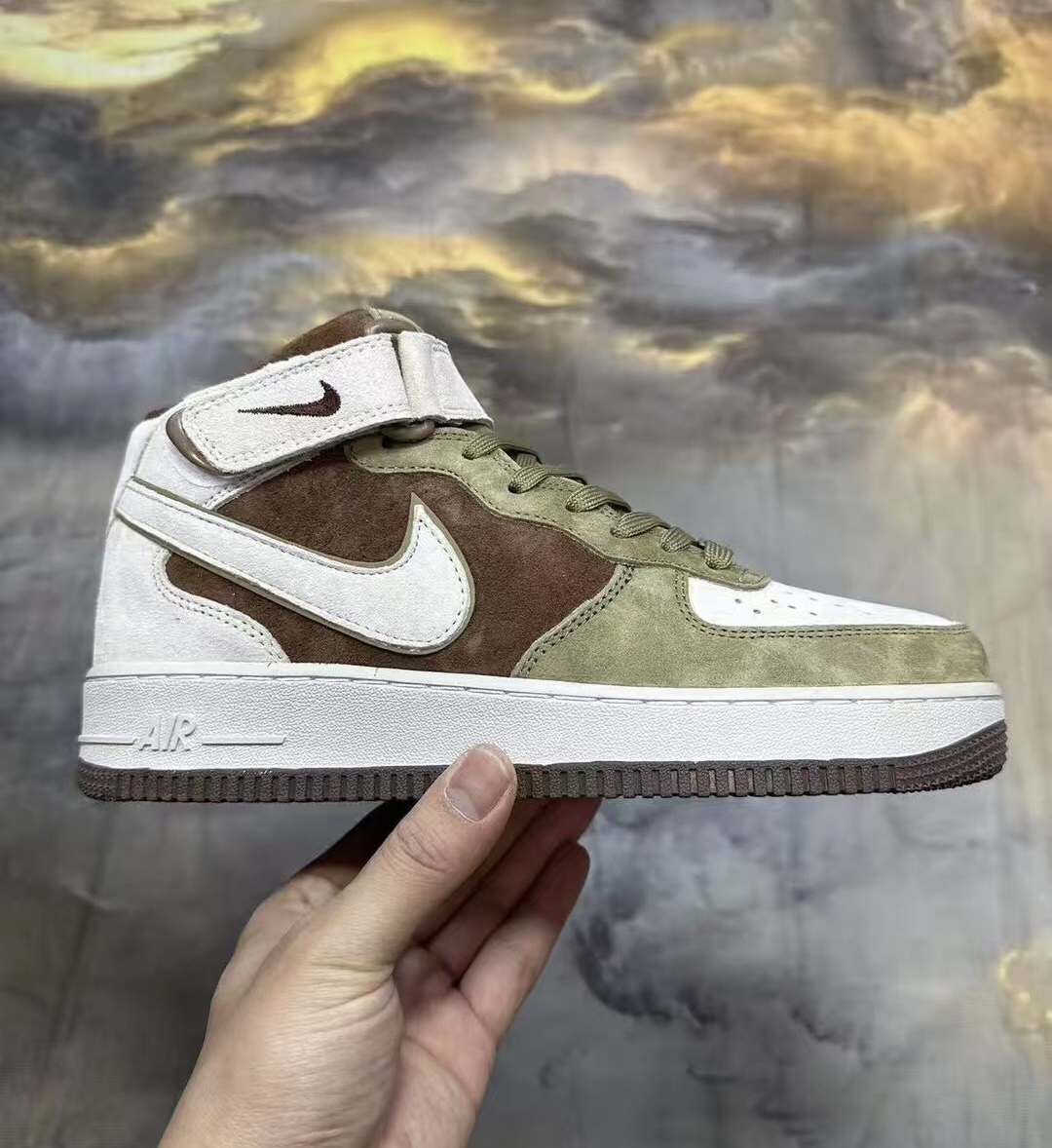  Air Force 1 Mid - olive green suede