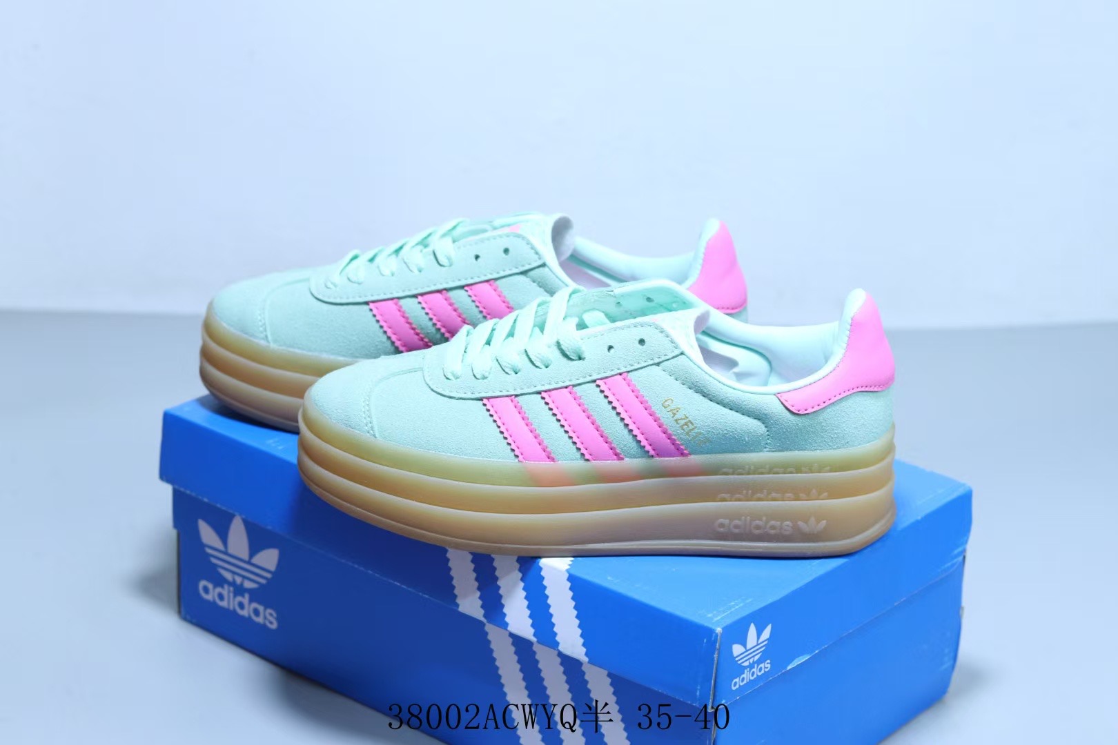 Adidas Wmns Gazelle Bold 'Pulse Mint Screaming Pink'