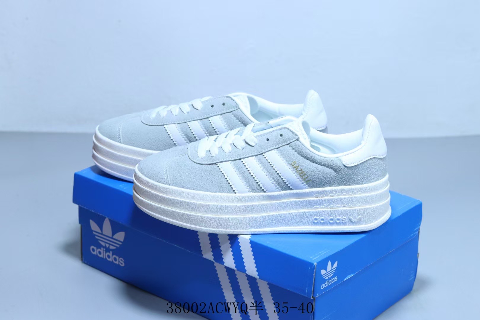 Wmns Adidas Gazelle Bold 'Grey White'