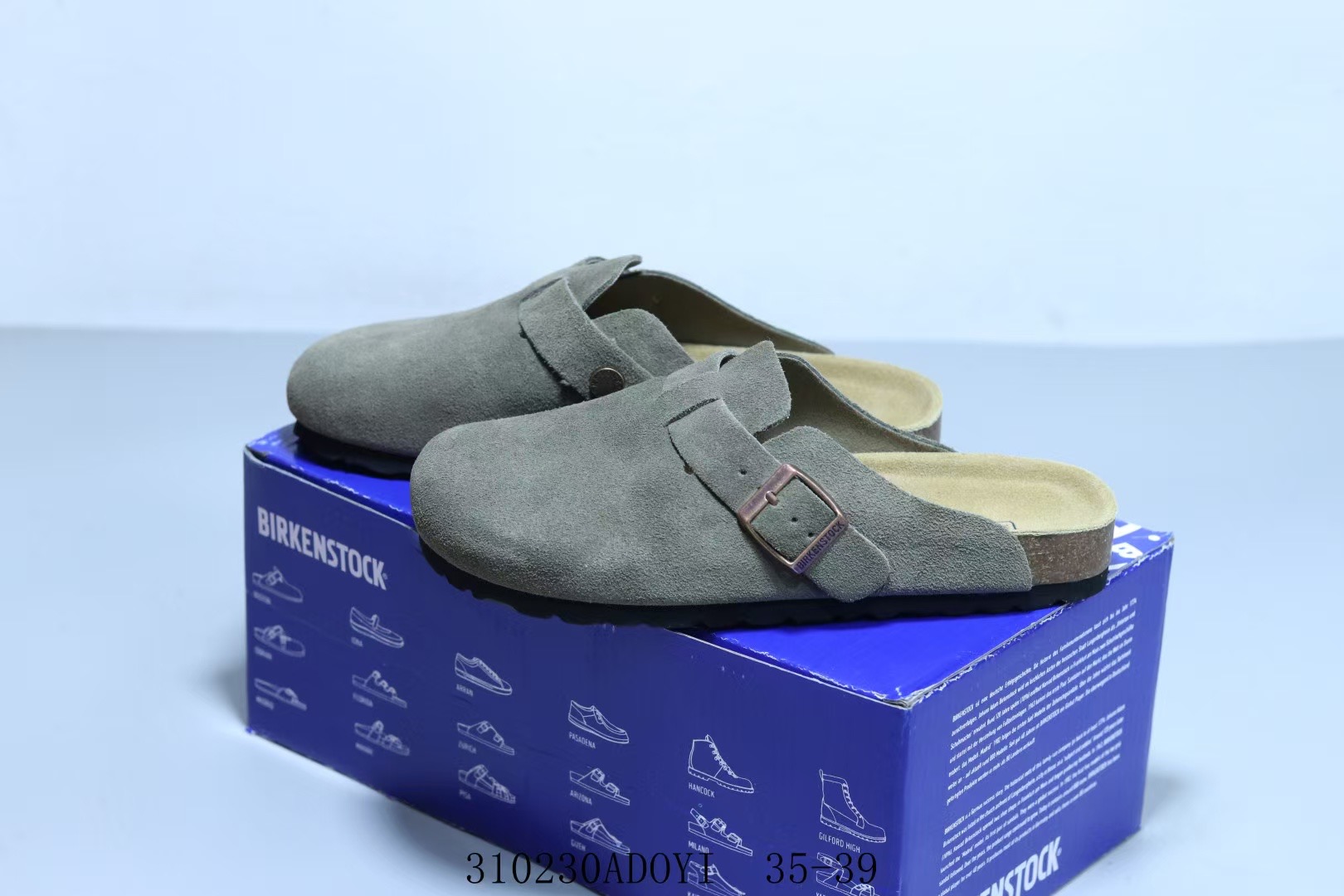 Birkenstock Boston Soft Footbed  Suede Leather - Basalt Gray