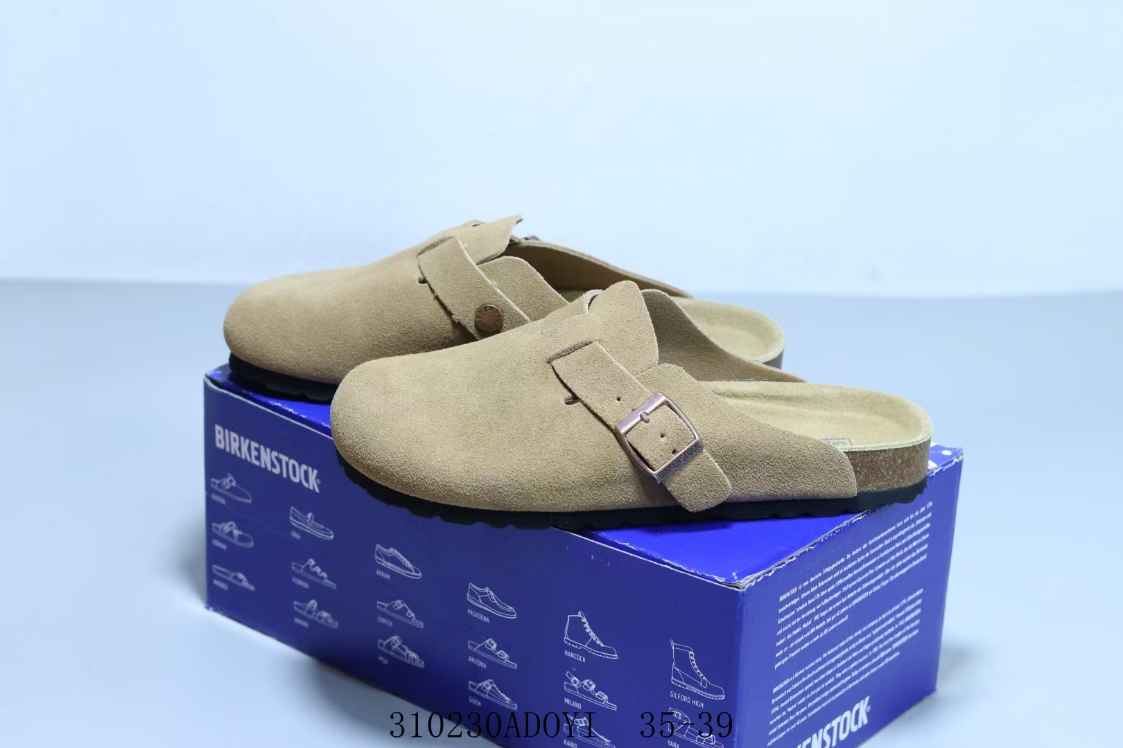  Birkenstock Boston Soft Footbed  Suede Leather - Taupe 