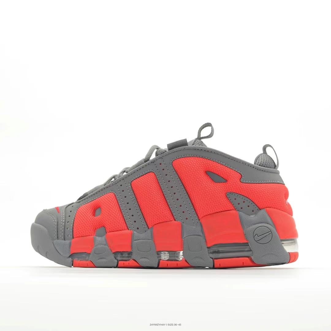 Air More Uptempo Low 'Dark Grey Light Crimson' 