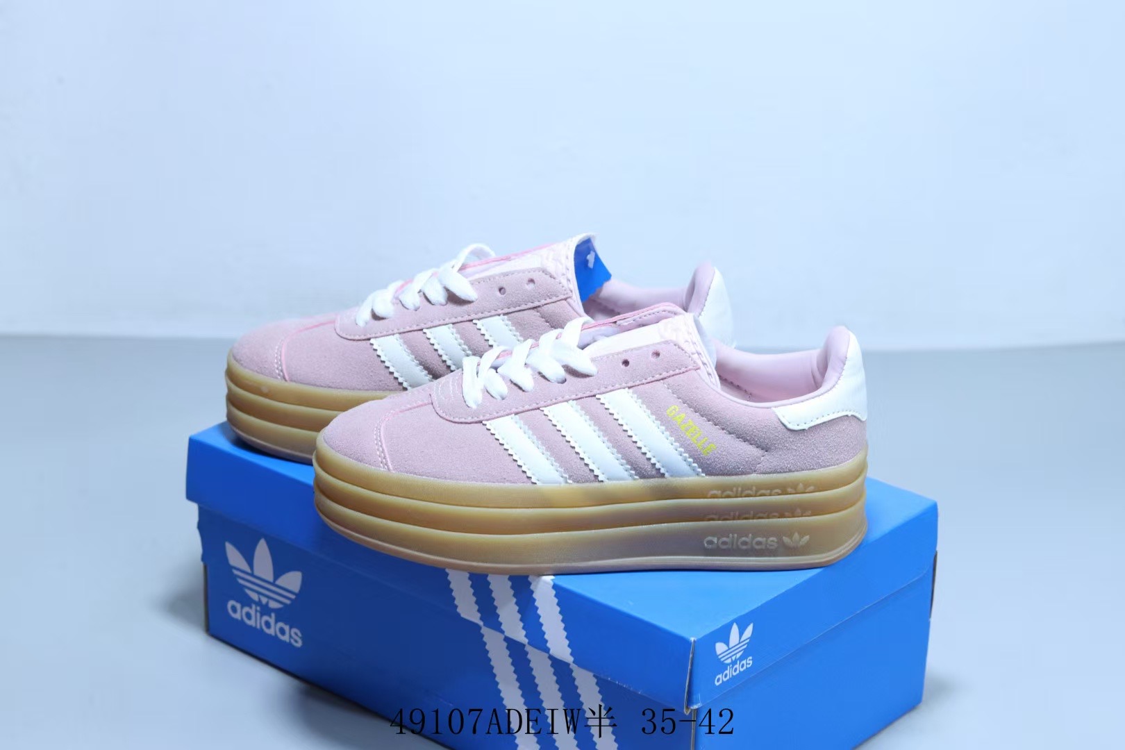 Adidas Gazelle Bold  Clear Pink/ Cream White/ Gold Metallic