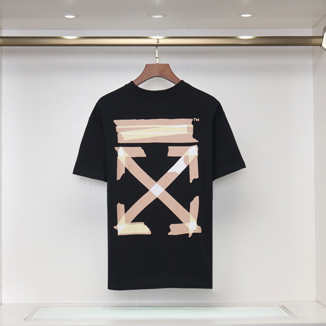 Off White Tape Arrows Short sleeve Over T-shirt 'Black'