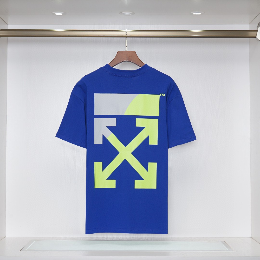 Off White Arrow Graphic Print T shirt 'Blue'
