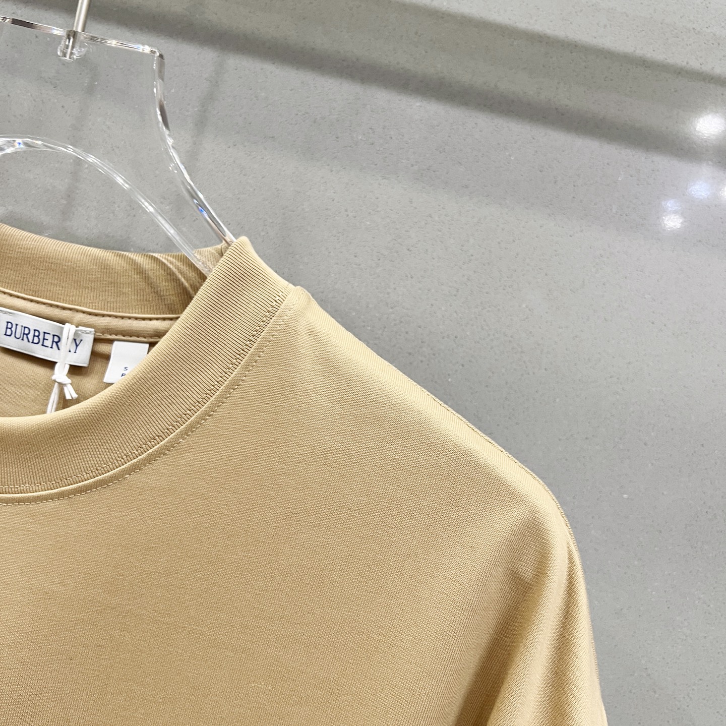 Burberry Check Lebel Beige Cotton T-shirt