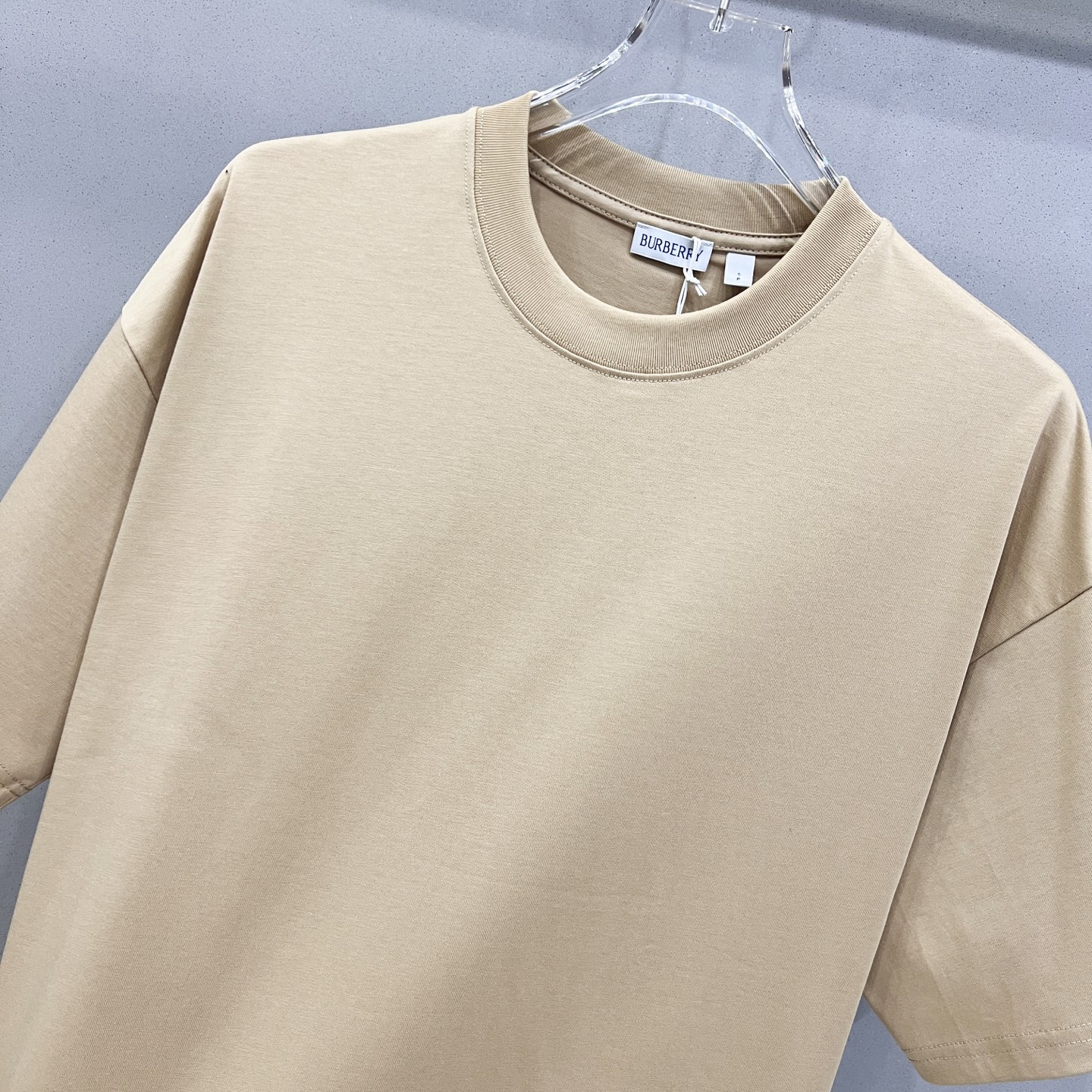 Burberry Check Lebel Beige Cotton T-shirt