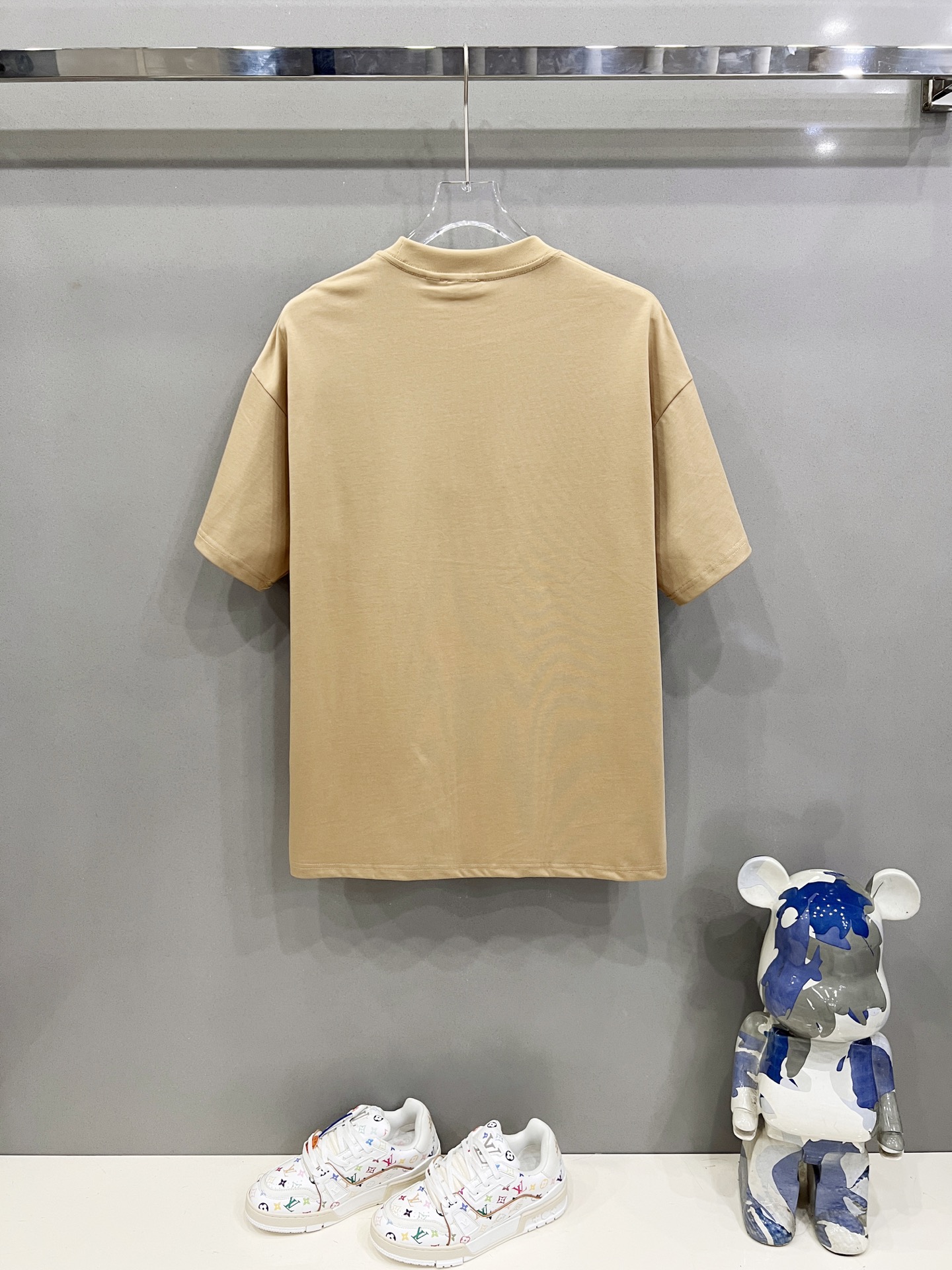 Burberry Check Lebel Beige Cotton T-shirt