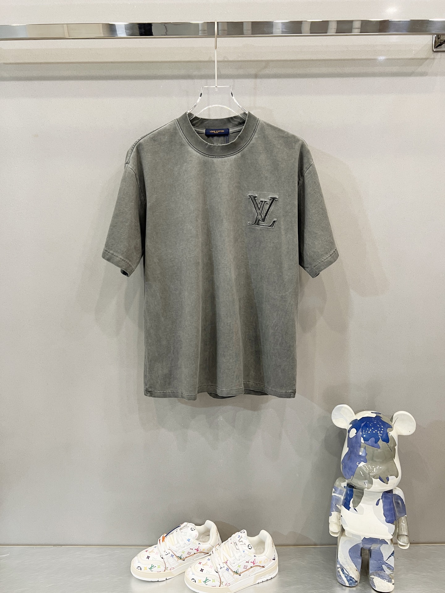 LV Grey Short Sleeve T-Shirt
