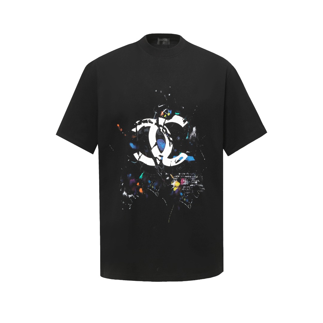 Black Chanel Graphic T-Shirt