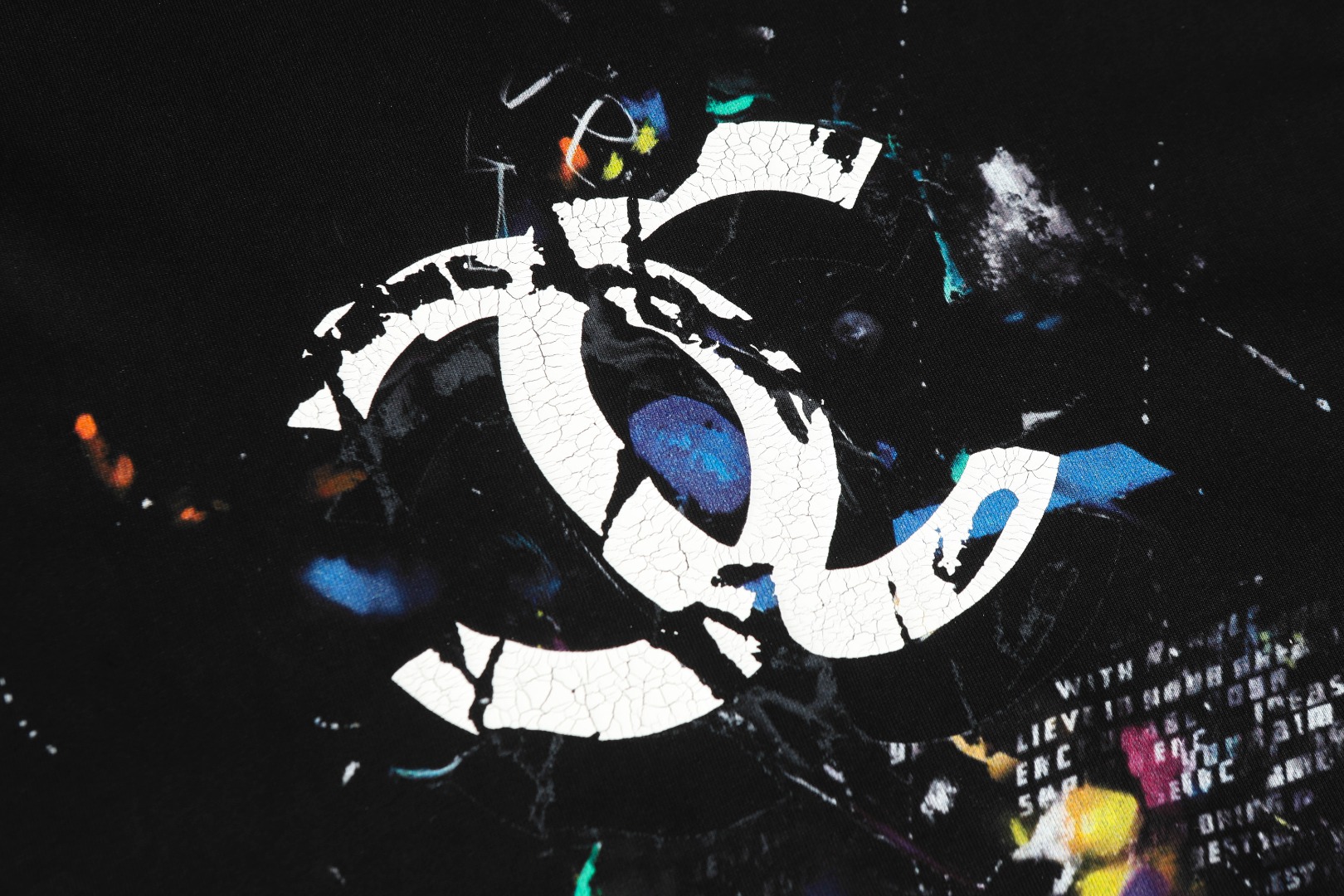 Black Chanel Graphic T-Shirt