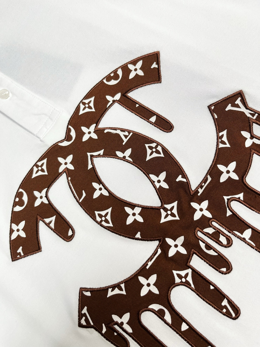 LV x Chanel White Polo Shirt