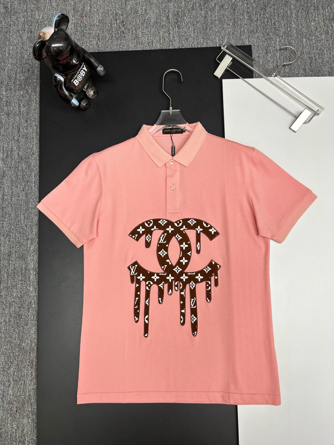 LV x Chanel Pink Polo Shirt 