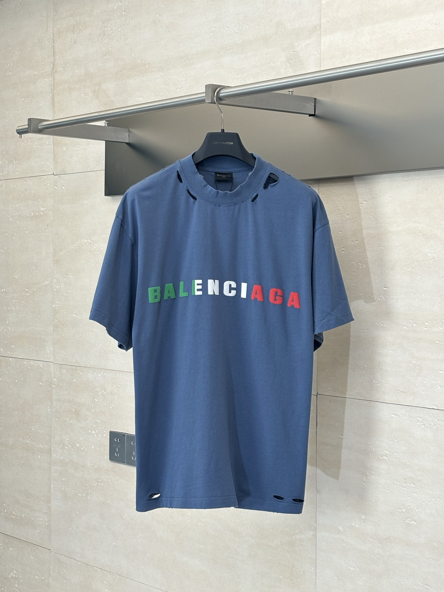 Balenciaga Oversize Crew neck T-Shirt (blue)
