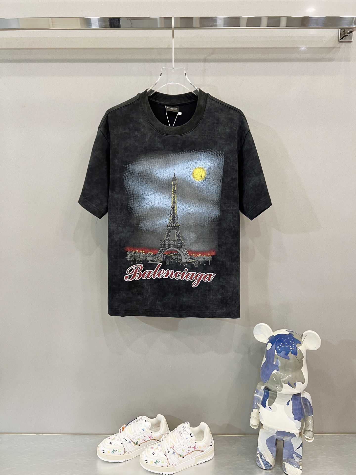 Balenciaga Black Paris Moon T-Shirt