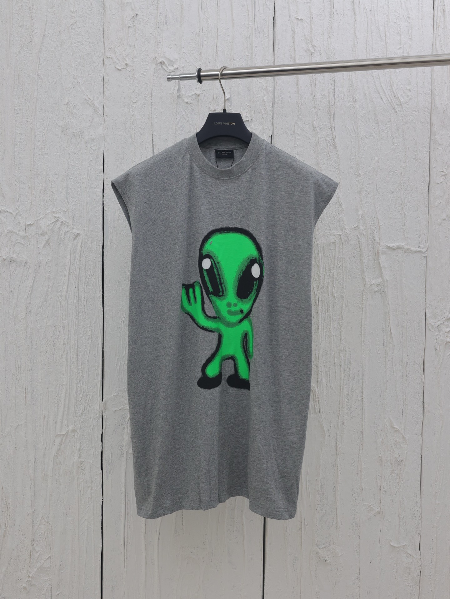 Hi There + Dripley Sleeveless T-shirt in heather grey