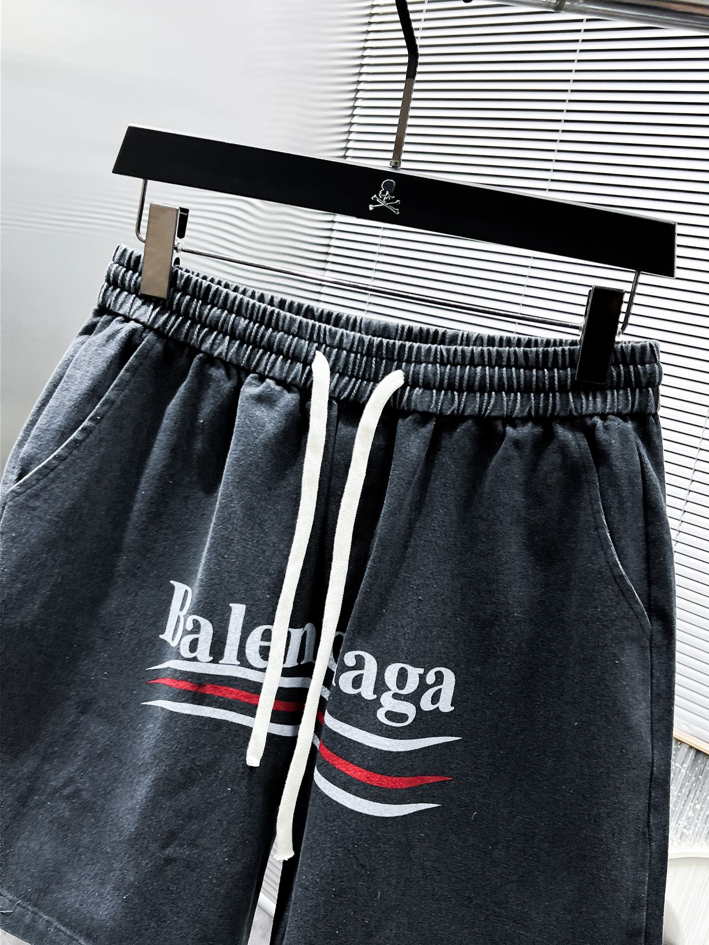 Balenciaga Denim Shirt and Shorts Set - Grey