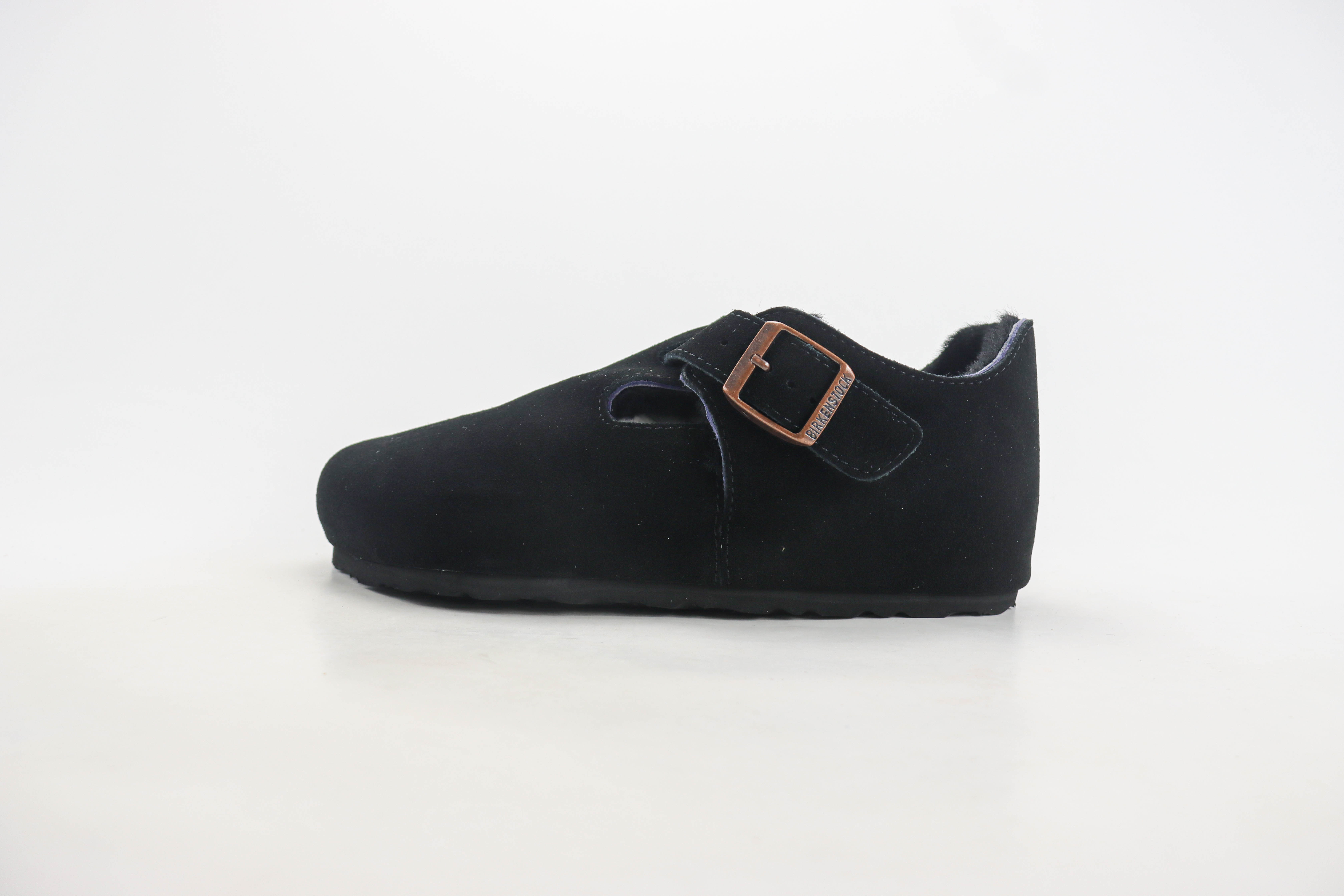 Birkenstock London Shearling Suede Leather - Black