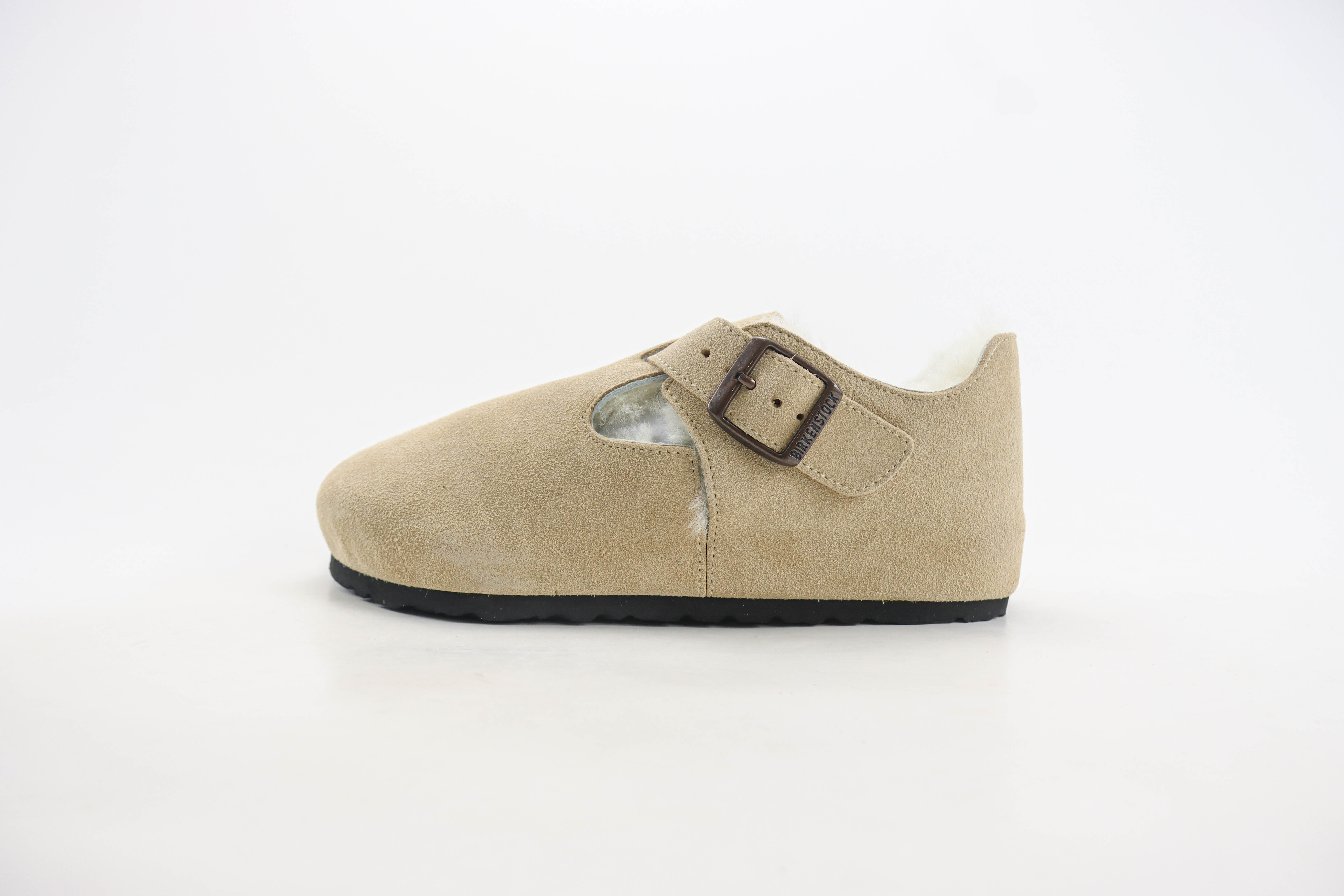 Birkenstock London Shearling Suede Leather 'Taupe'