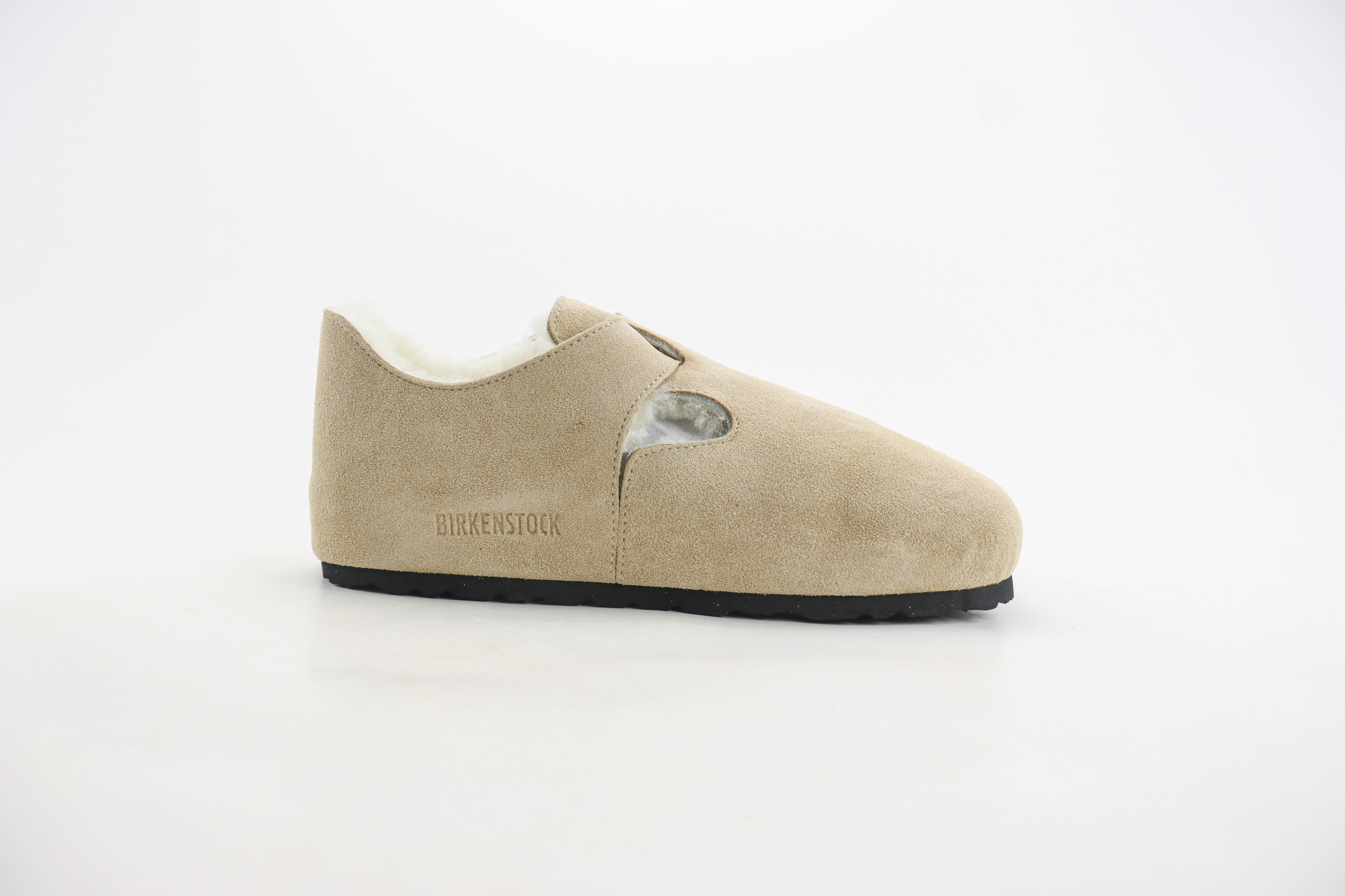 Birkenstock London Shearling Suede Leather 'Taupe'