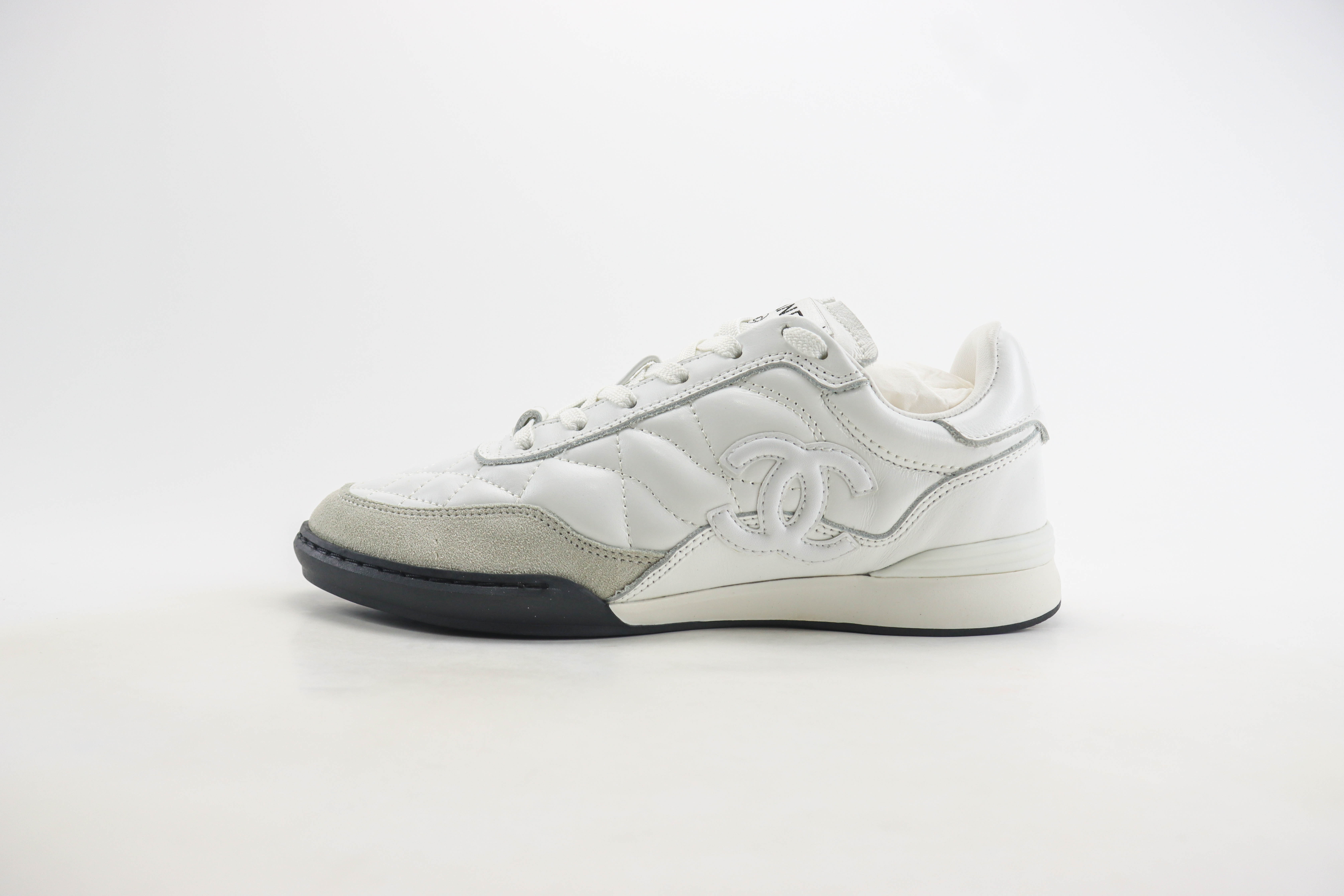 Chanel Shiny Calfskin, Calfskin & Suede Calfskin White