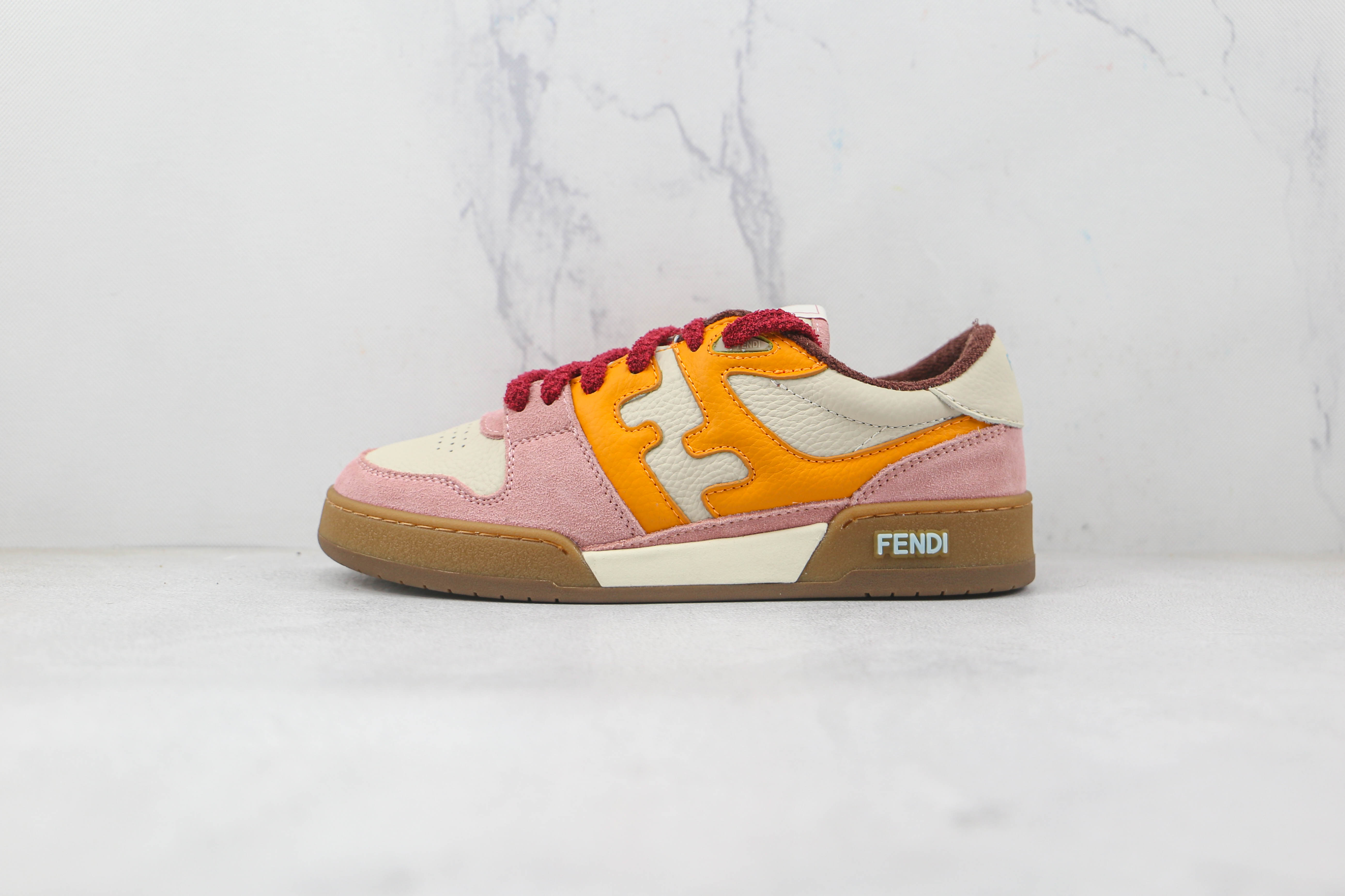 Fendi Match Pink Yellow Suede