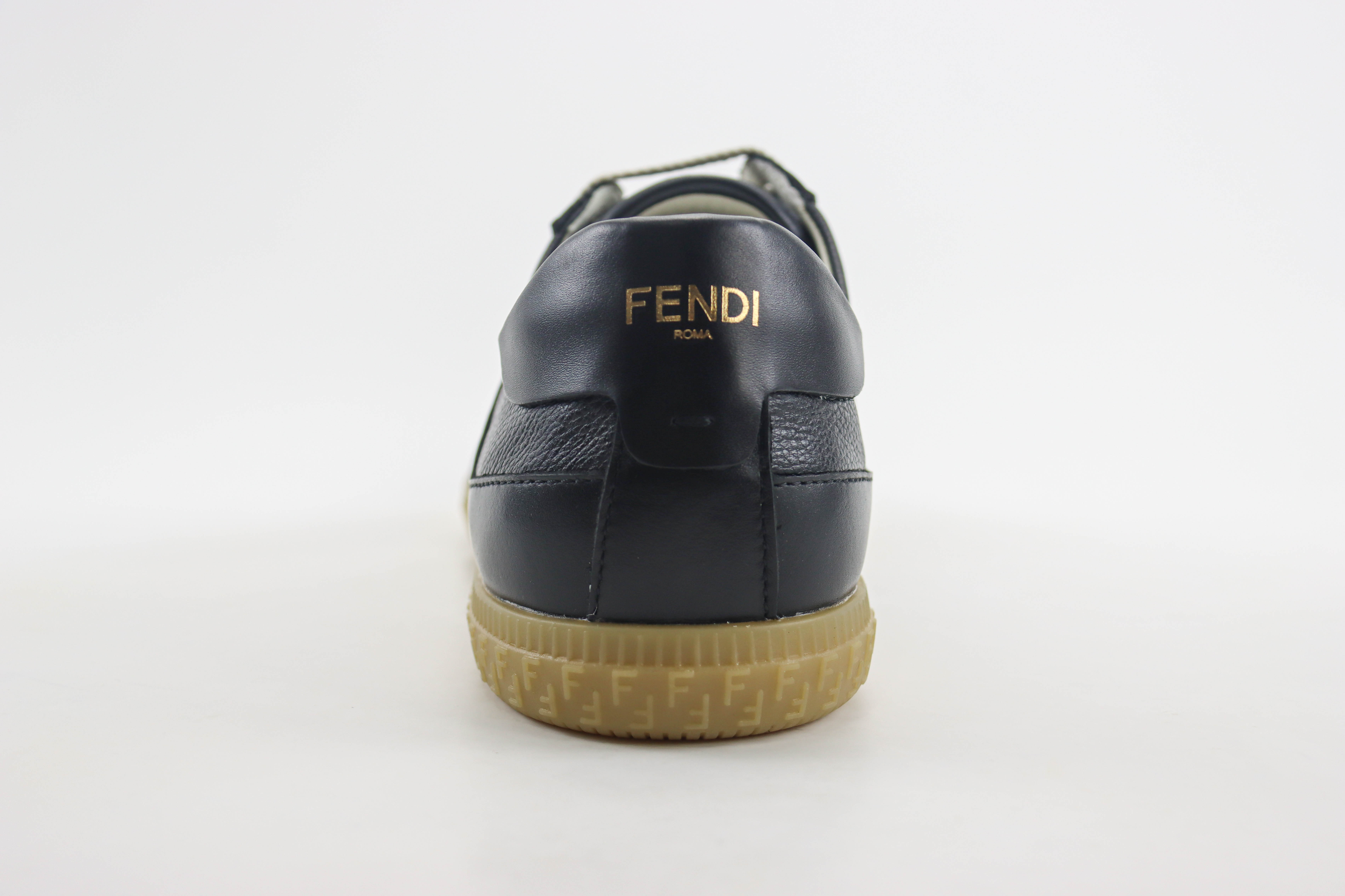 Fend Flair Leather Sneakers in Black