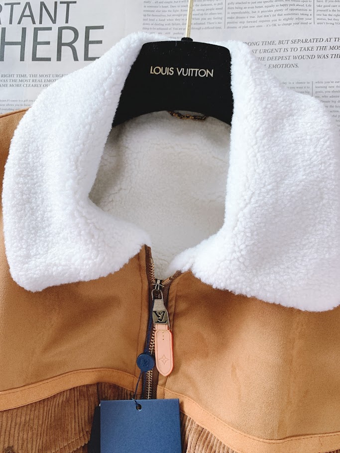 Corduroy and Shearling Mix Trucker Jacket