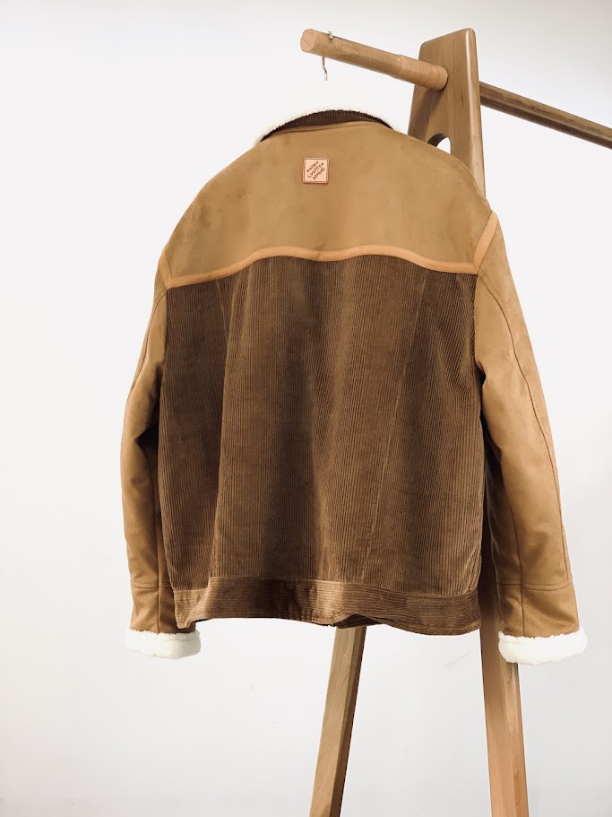 Corduroy and Shearling Mix Trucker Jacket