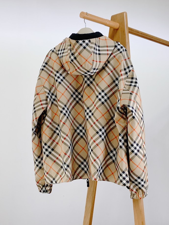 Reversible Check Hooded Jacket