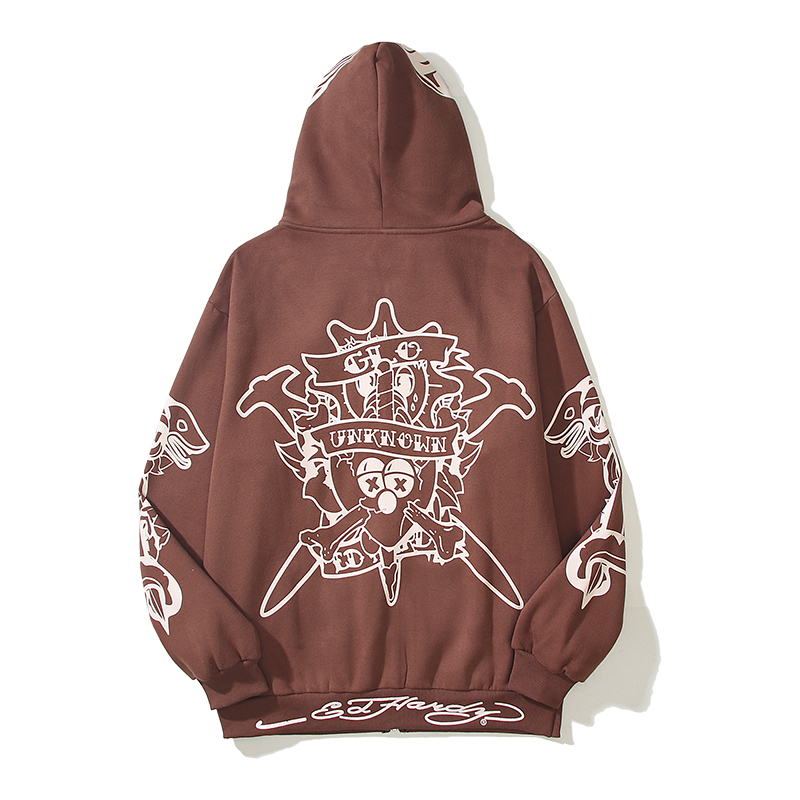 Ed Hardy x Glo Gang x Unknown London zip Hoodie