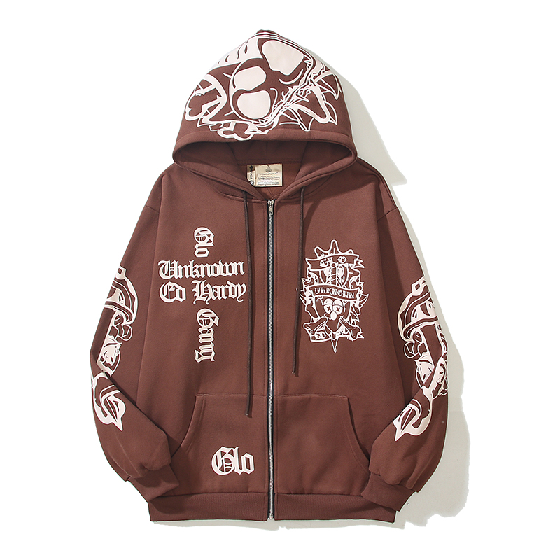 Ed Hardy x Glo Gang x Unknown London zip Hoodie