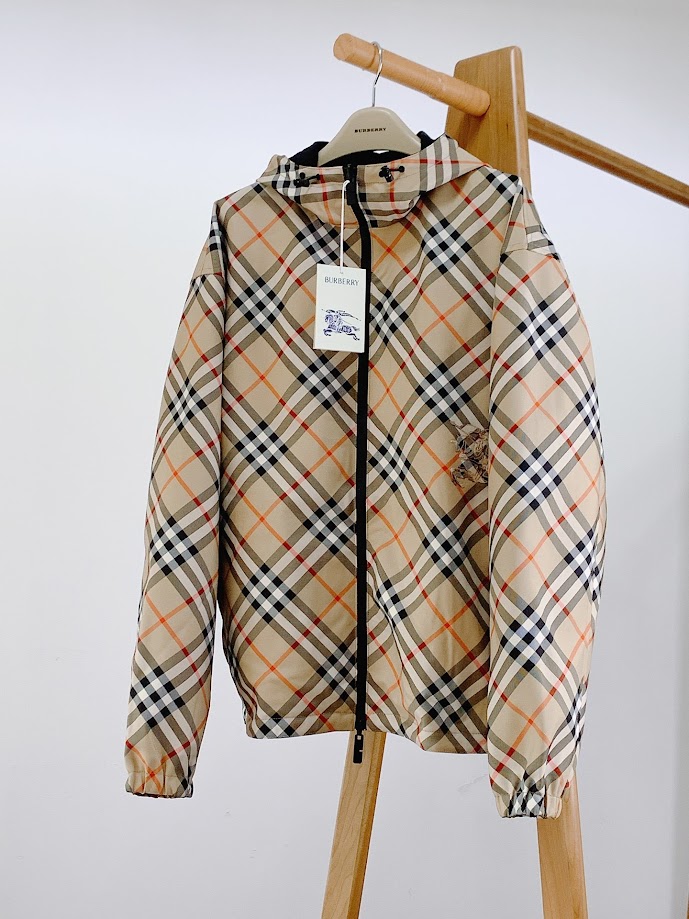 Reversible Check Hooded Jacket