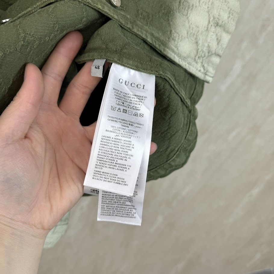  Dark Pattern Double G Jacquard Gradient Short-Sleeve Denim Sleeve