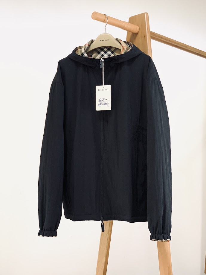 Reversible Check Hooded Jacket