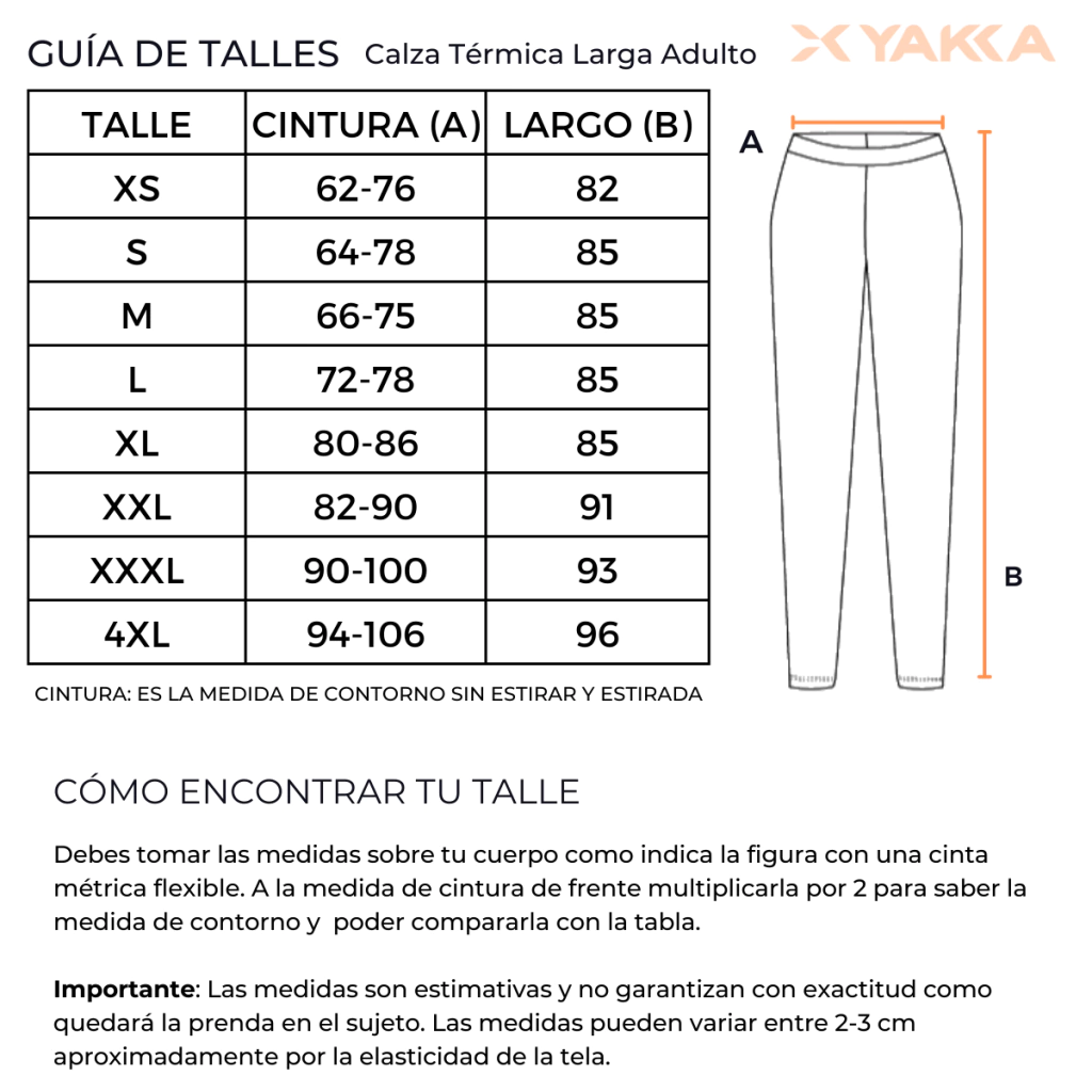 Calza Térmica Essential Unisex Negra YAKKA