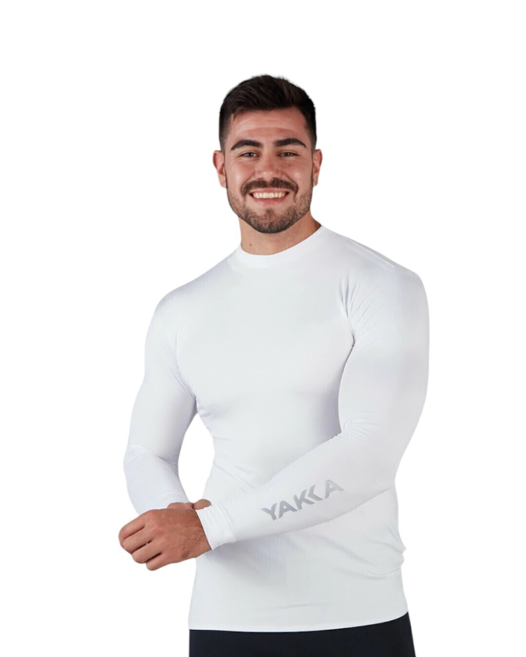 Camiseta deportiva de manga larga blanca YAKKA