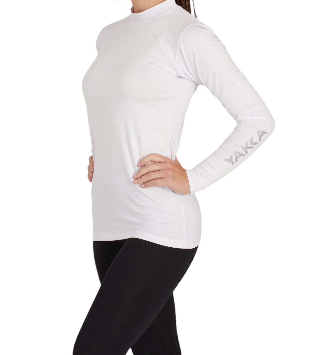 Camiseta deportiva de manga larga blanca YAKKA