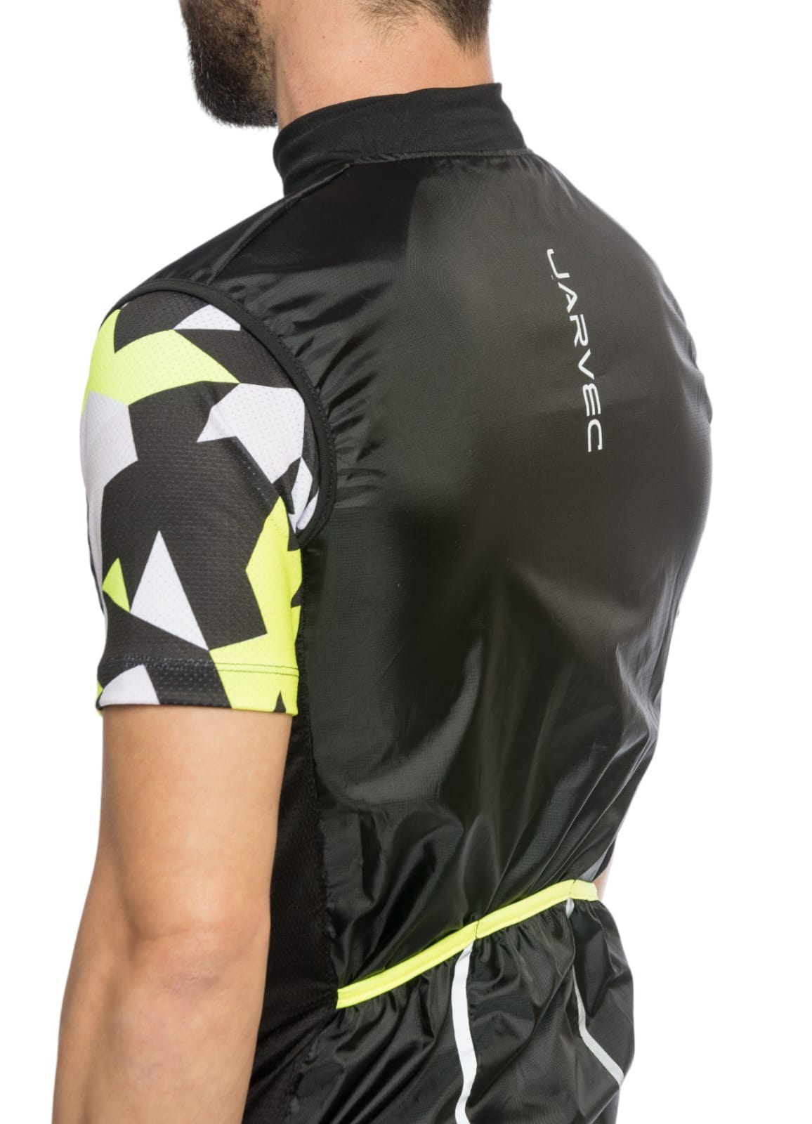 Chaleco impermeable Ciclista/deportistas EVANS Jar Vec Negro y Amarillo Fluo