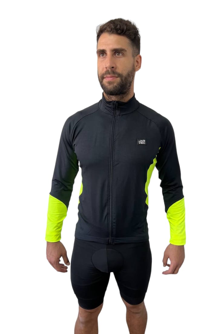 Campera Microfibra Jar Vec Pottier Negra y Amarilla