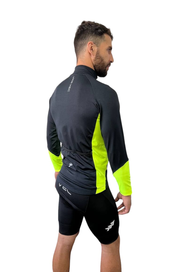 Campera Microfibra Jar Vec Pottier Negra y Amarilla