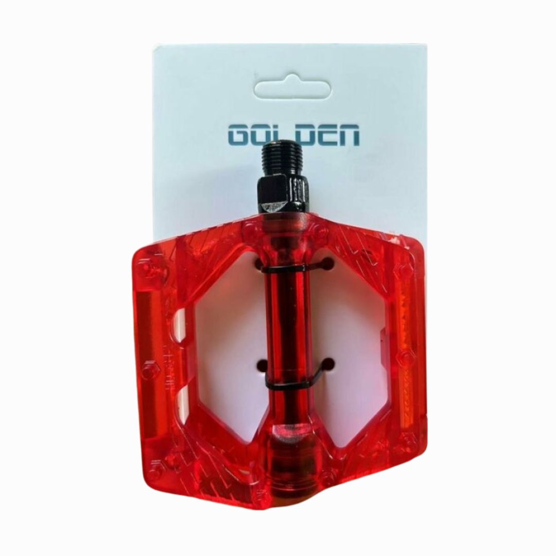GOLDEN - Platform MTB Pedal Şeffaf Kırmızı