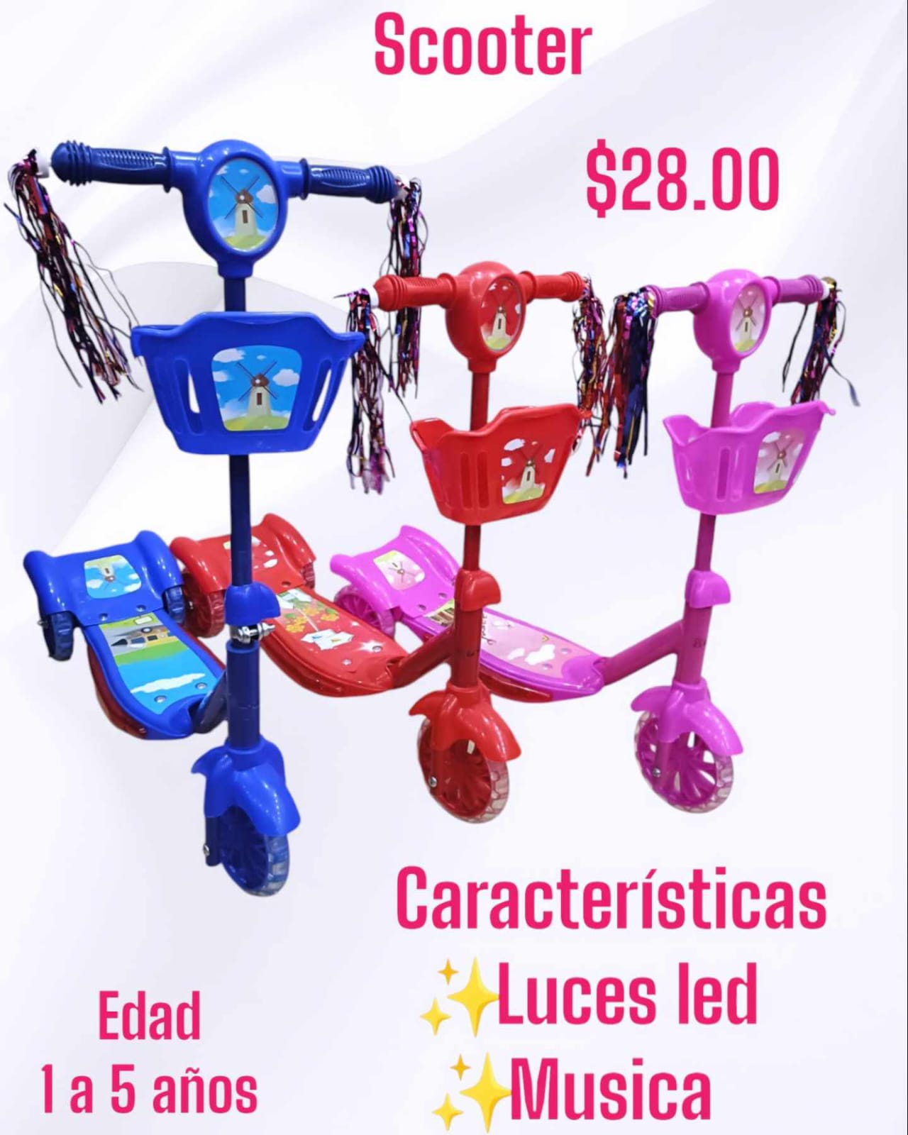 Scooter con música y luces led