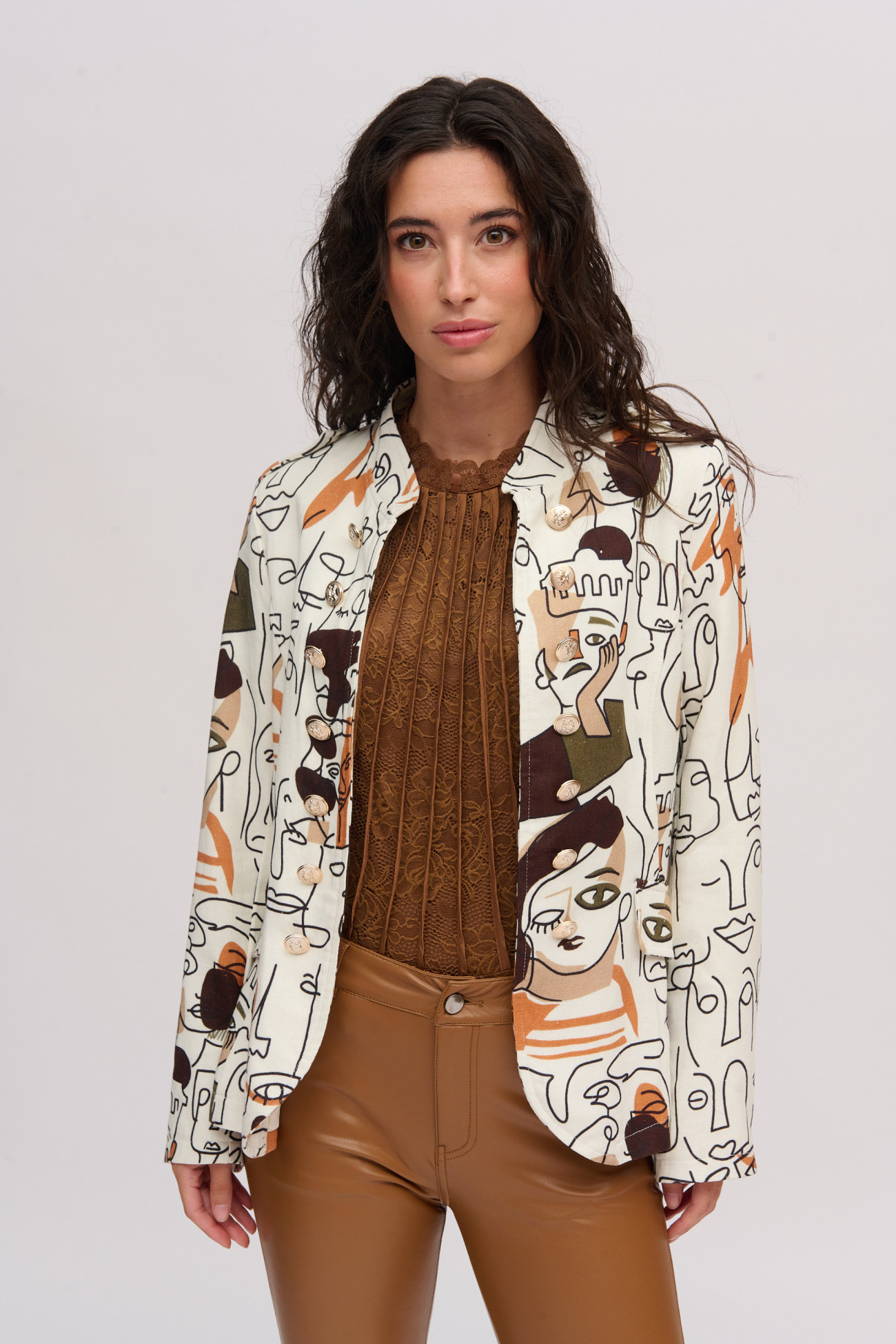 Blazer artístico estampado