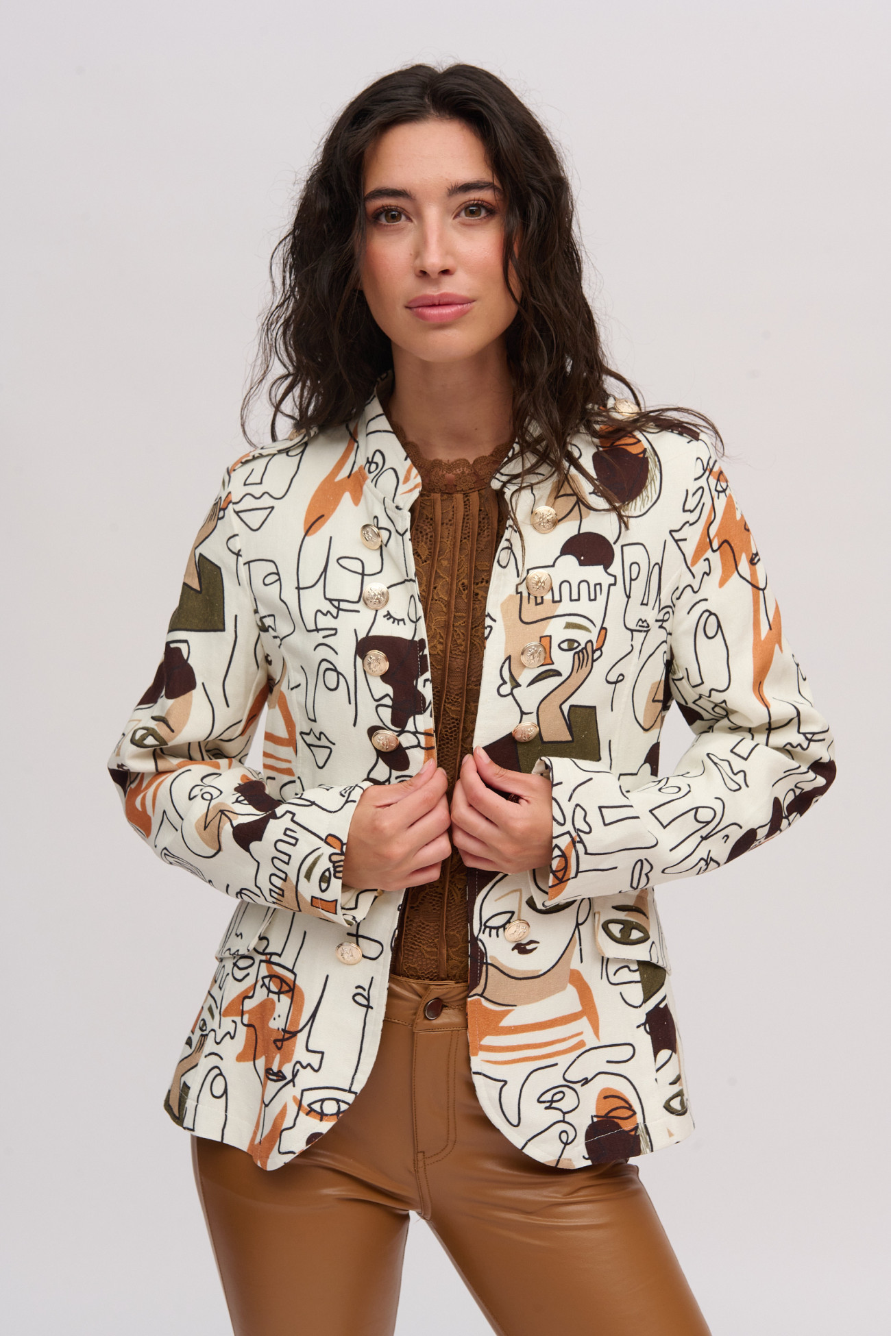Blazer artístico estampado