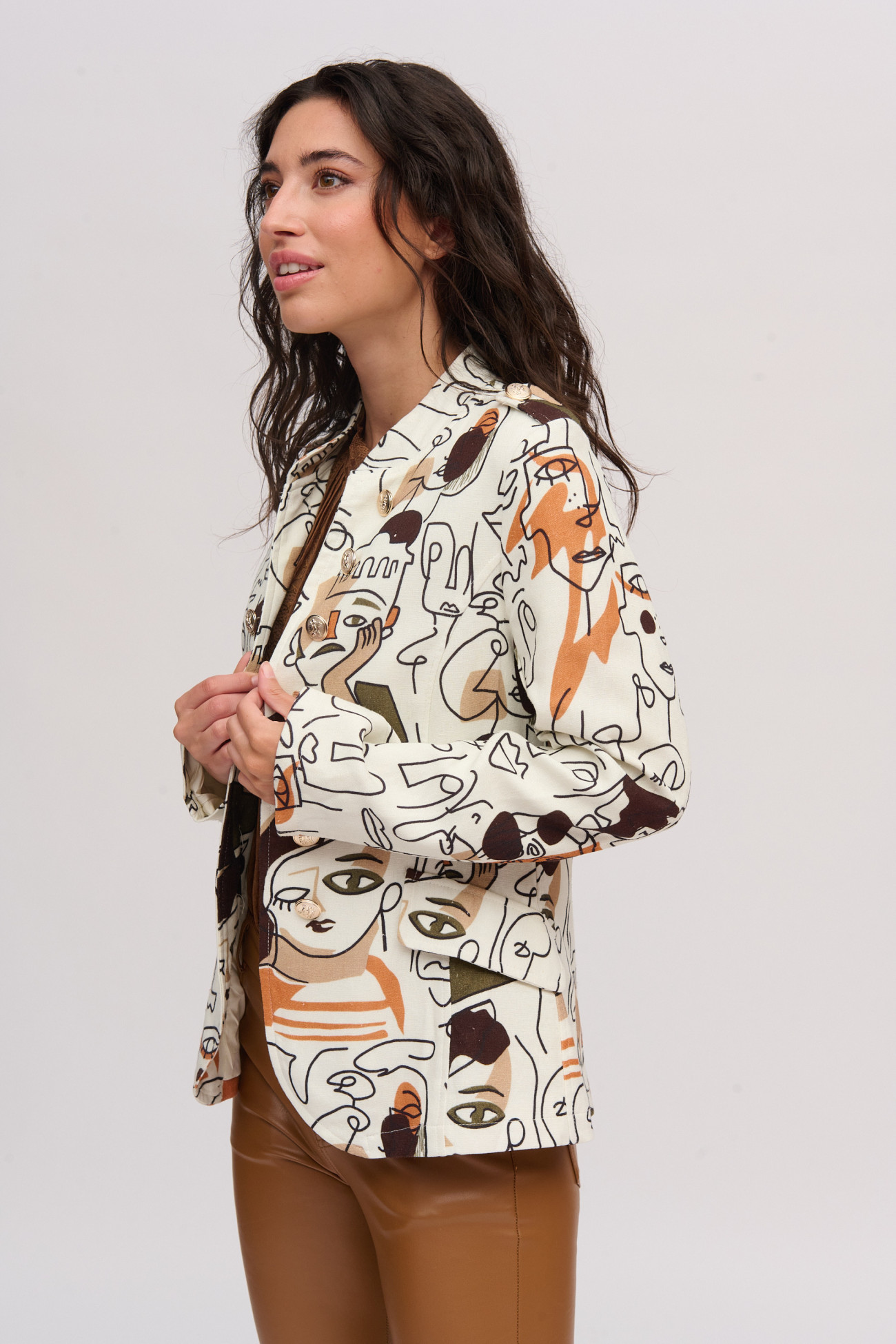 Blazer artístico estampado