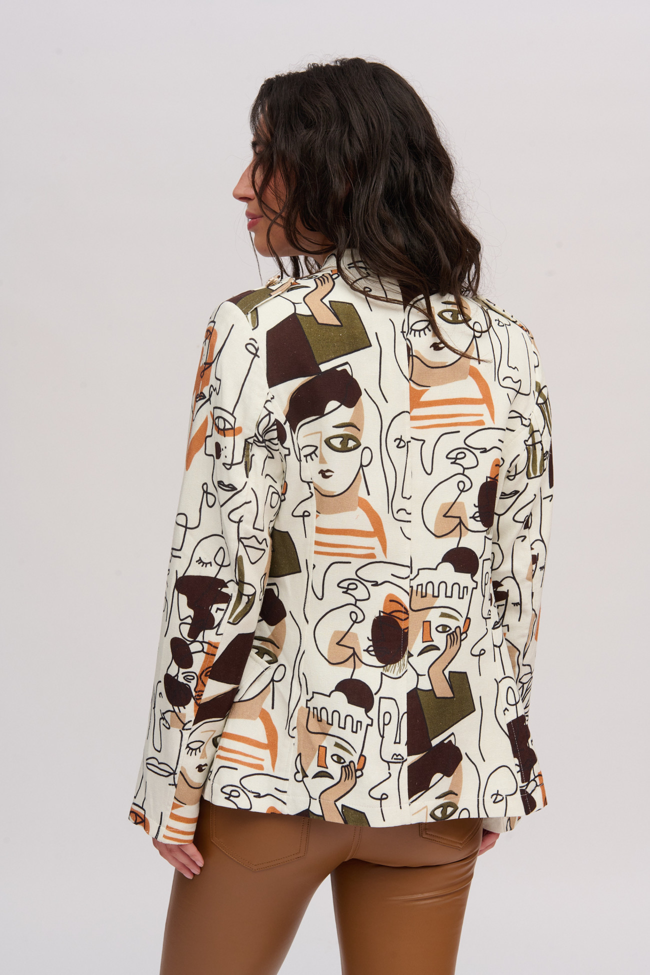 Blazer artístico estampado