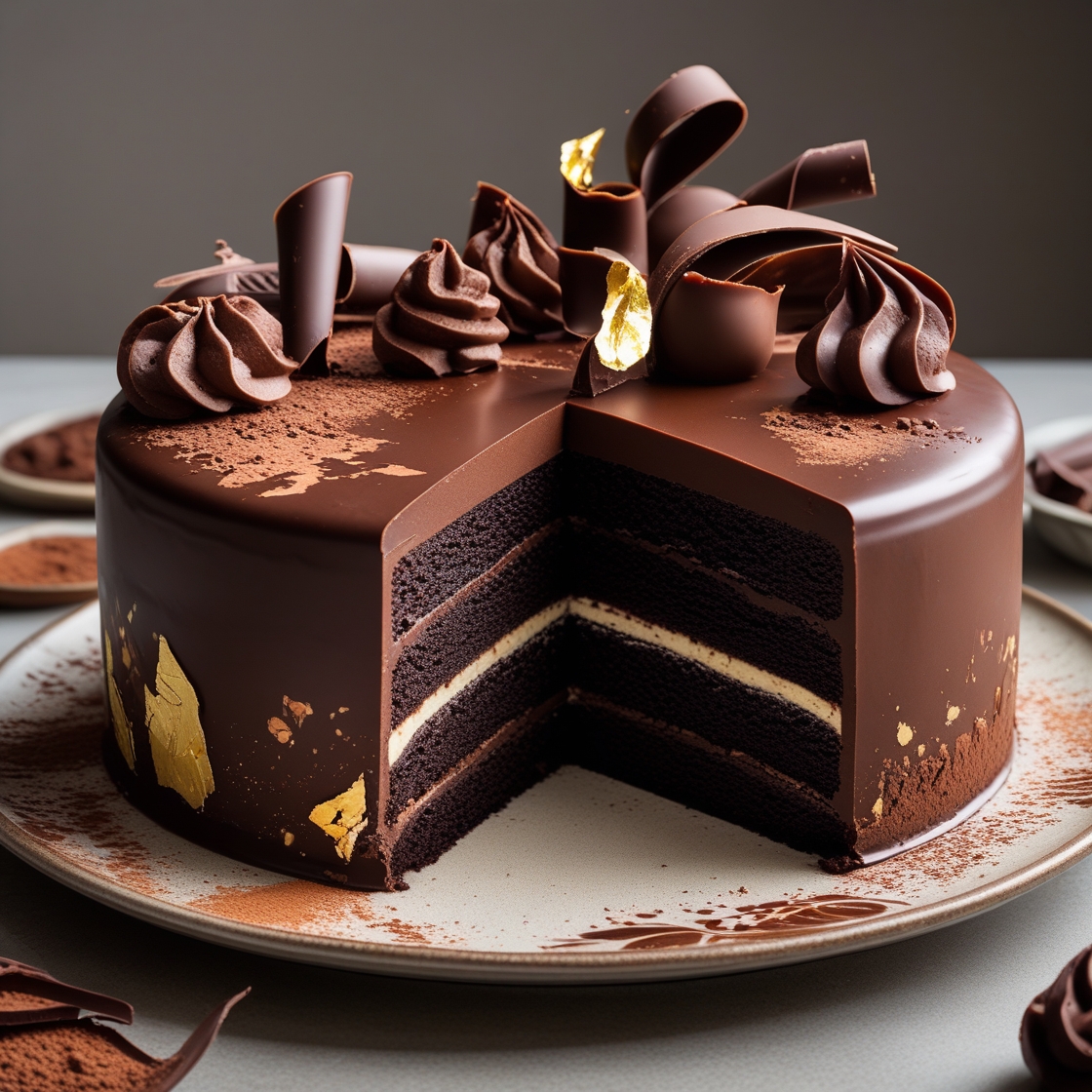 Pastel de chocolate premium