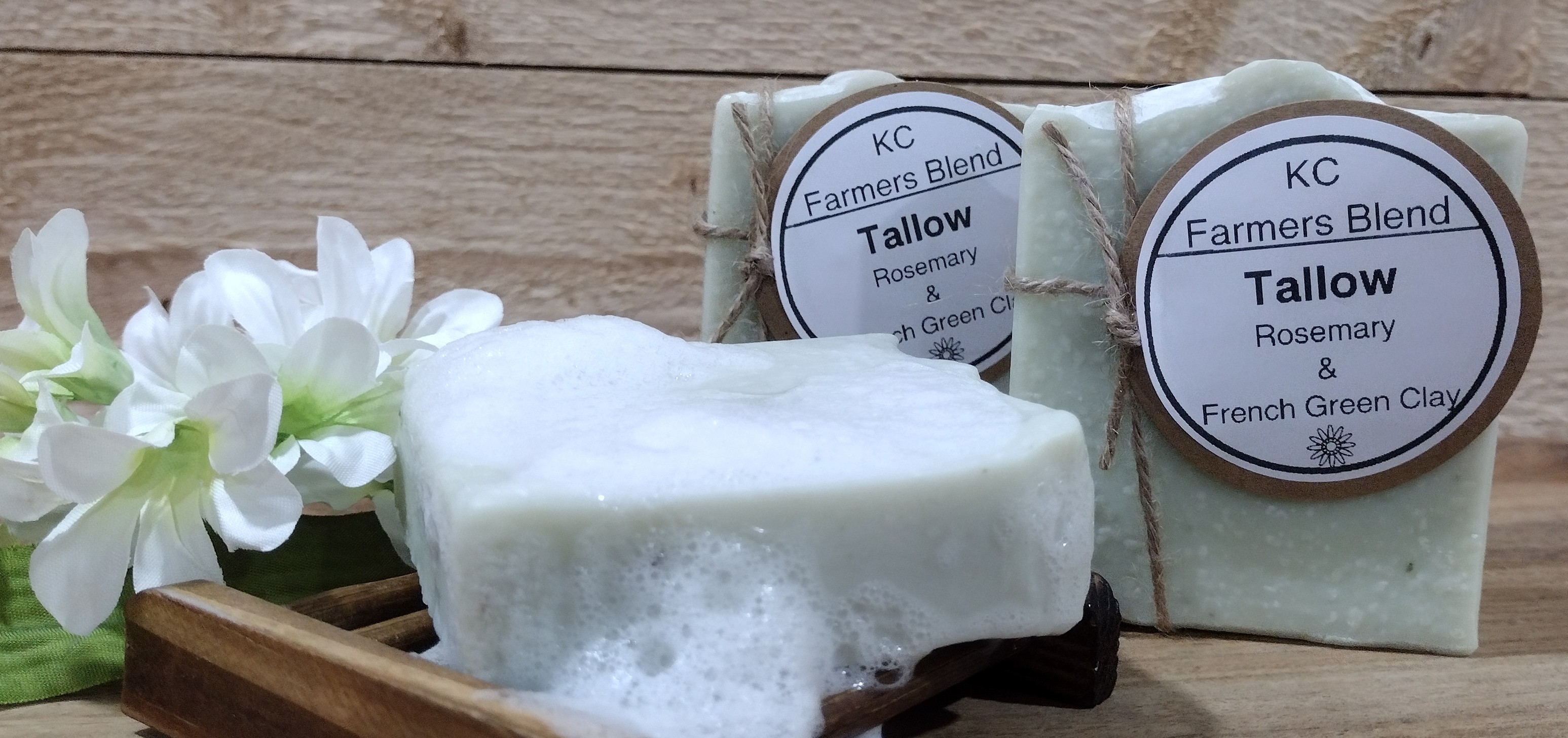  Tallow Rosemary and French green clay soap
