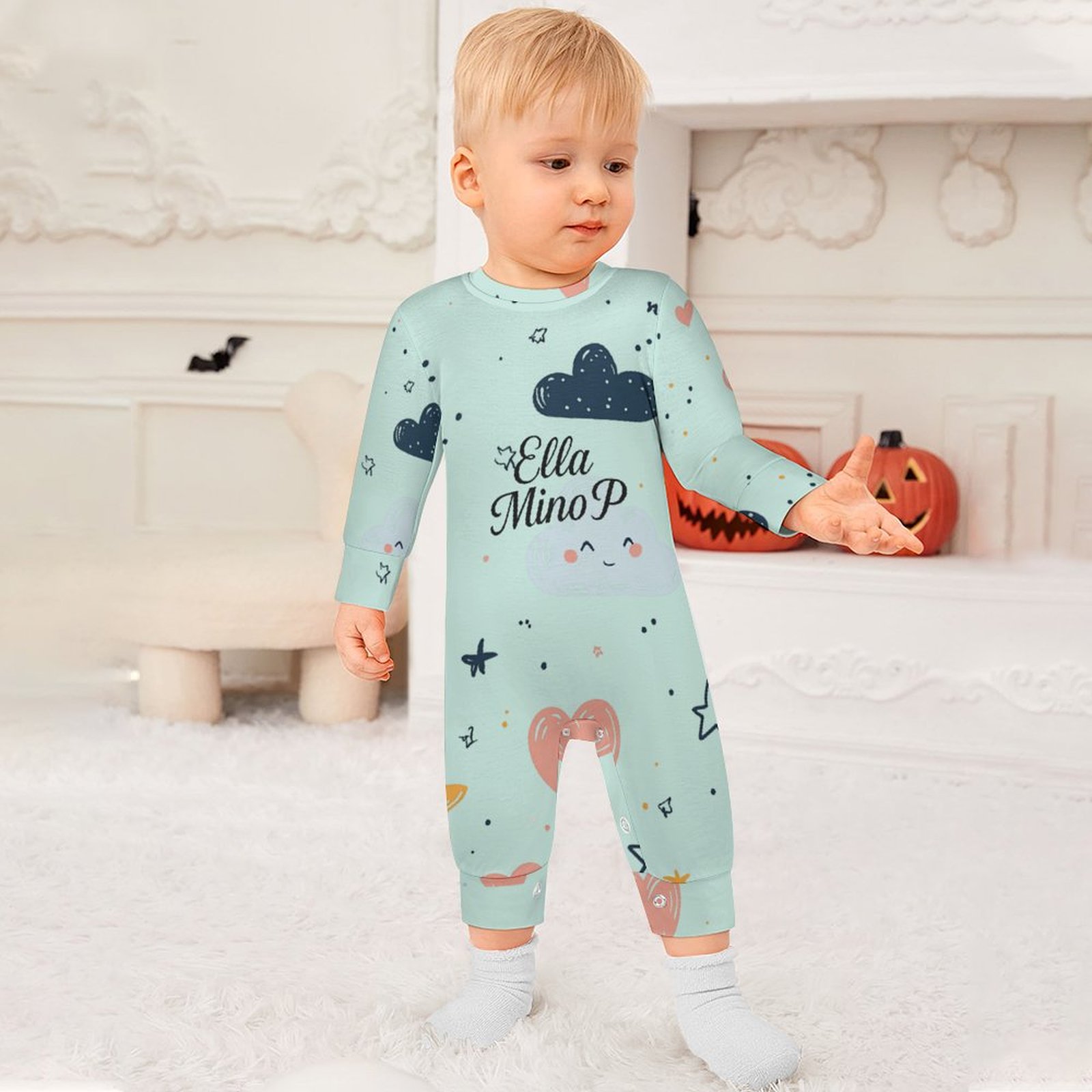 Tiny Tumbles Pastel Mint Romper